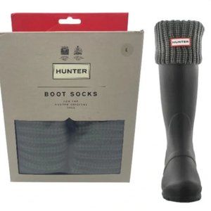 Hunter Original Tall Cardigan Boot Sock in Slate - Size Large (Womens 8-10)
